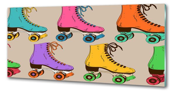 Sticlă printata bucătărie patine cu rotile colorate