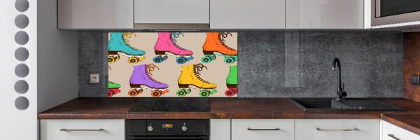 Sticlă printata bucătărie patine cu rotile colorate