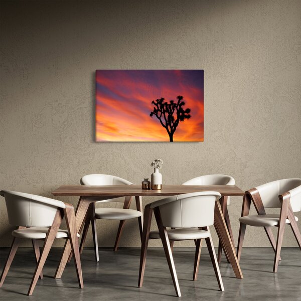 Tablou apus de soare deasupra siluetei unui copac (90x60 cm)
