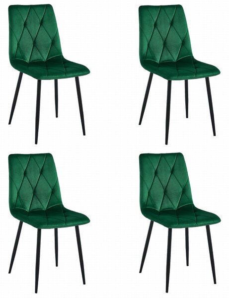 Set 4 Scaune Bucatarie/Dining Fido Catifea Verde