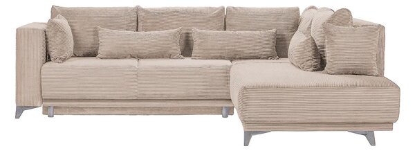 Colțar Extensibil NOMAD, cu ladă de depozitare, variante stânga/dreapta 280x215x90 cm, Maro-Deschis-Zoom / Dreapta