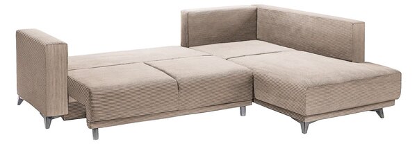 Colțar Extensibil NOMAD, cu ladă de depozitare, variante stânga/dreapta 280x215x90 cm, Maro-Deschis-Zoom / Dreapta