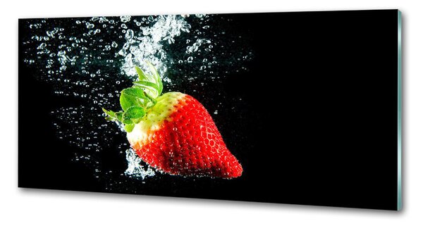 Panou perete bucătărie Strawberry sub apa