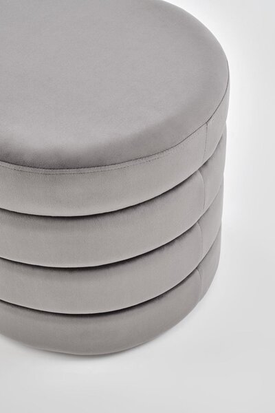 Bancheta CALPI, stofa catifelata gri, 110x46x42 cm