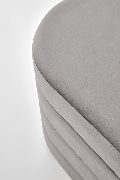 Bancheta CALPI, stofa catifelata gri, 110x46x42 cm