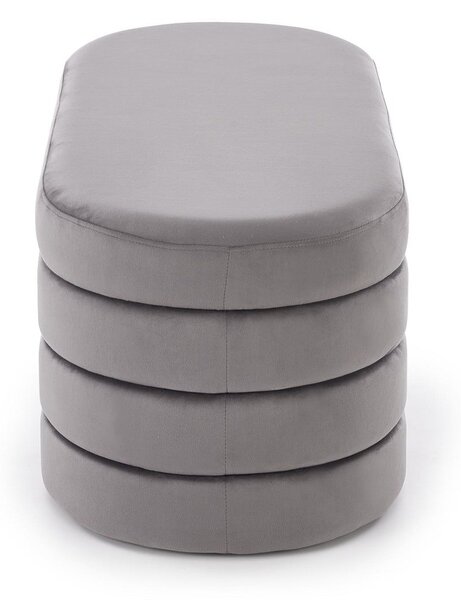 Bancheta CALPI, stofa catifelata gri, 110x46x42 cm