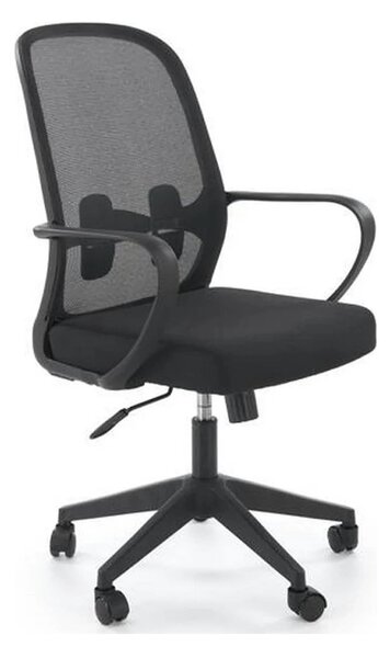 Scaun birou ORCANO, negru, stofa clasica/plastic, 62x65x101/111 cm