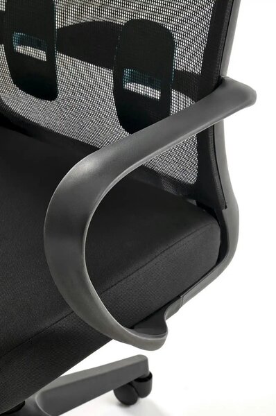 Scaun birou ORCANO, negru, stofa clasica/plastic, 62x65x101/111 cm