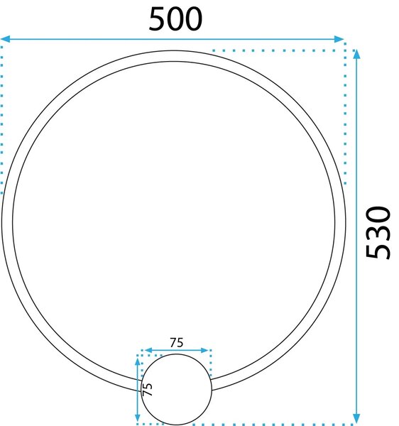 Lampa de perete LED APP1389-CW BLACK 50cm