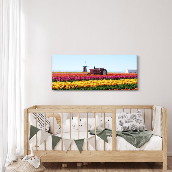 Tablou cu farma de lalele (120x50 cm)