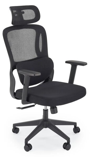 Scaun birou MATEUS, negru, stofa/plasa, 67x70x126/133 cm
