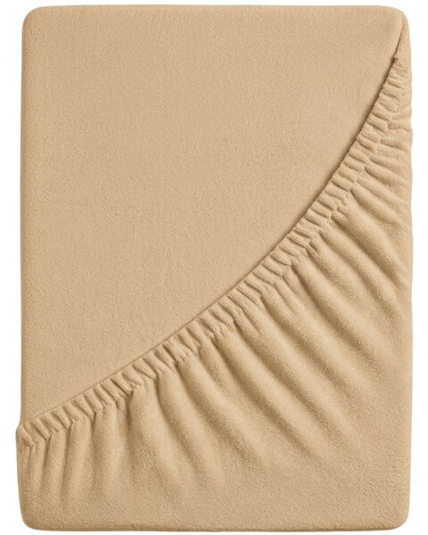 Cearsaf Frotir cu elastic 90x200 cm bej