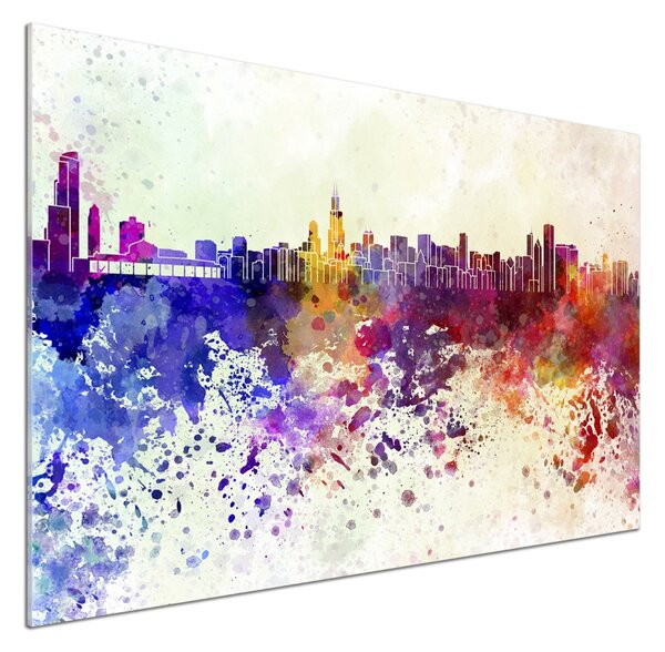 Sticlă printata bucătărie colorat Chicago