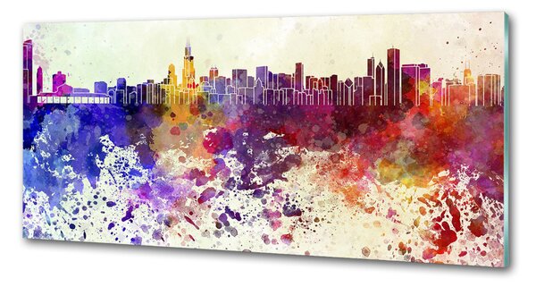 Sticlă printata bucătărie colorat Chicago