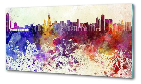 Sticlă printata bucătărie colorat Chicago