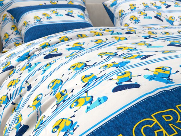 Lenjerie de pat din bumbac pentru copii MIMONI SKATE CREW albastru Dimensiune lenjerie de pat: 60 x 70 cm | 140 x 200 cm