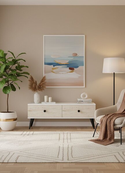 Mona 120 - White, Travertine