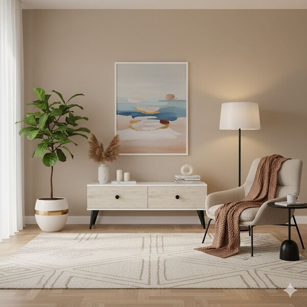 Mona 120 - White, Travertine
