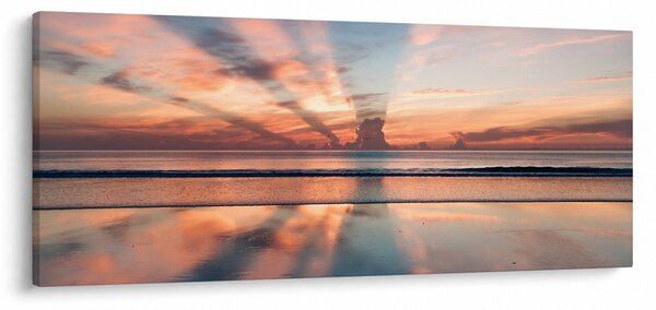 Tablou cu razele solare deasupra plajei Dayton (120x50 cm)