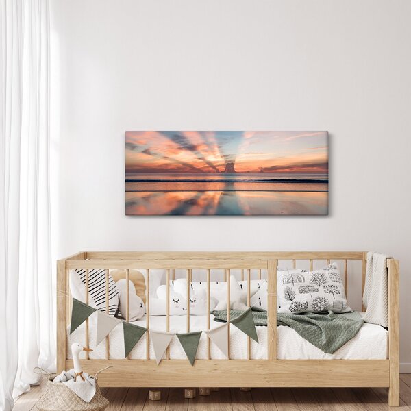 Tablou cu razele solare deasupra plajei Dayton (120x50 cm)