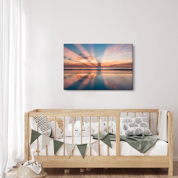Tablou cu razele solare deasupra plajei Dayton (90x60 cm)