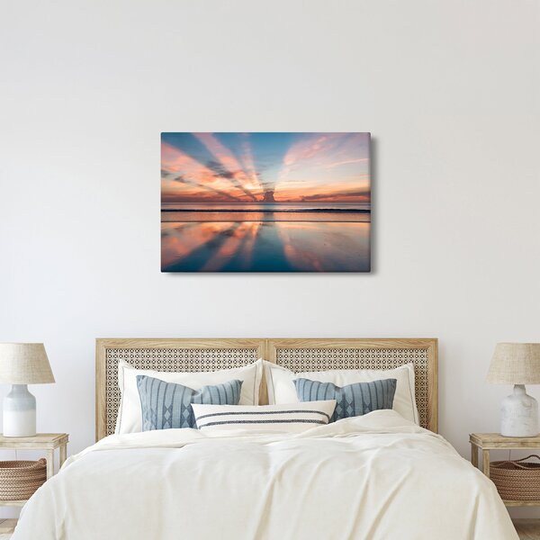 Tablou cu razele solare deasupra plajei Dayton (90x60 cm)