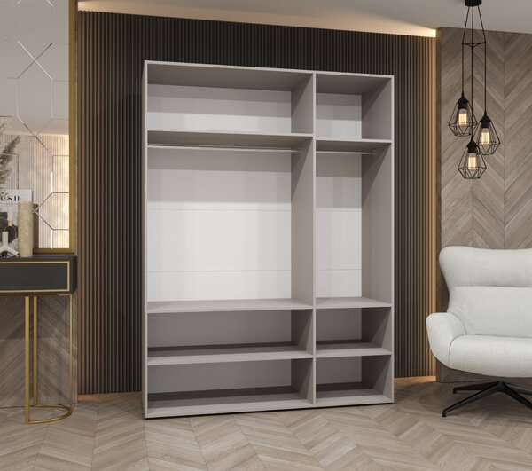 Dulap de haine 150 cm Mirabella 3 (Cașmir + Negru). 1126465