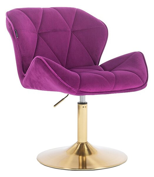 HR111N Scaun Fucsia Catifea cu Bază Aurie