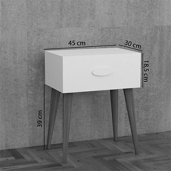 Noptiera Laber melamina alba 45x30x57.5 cm