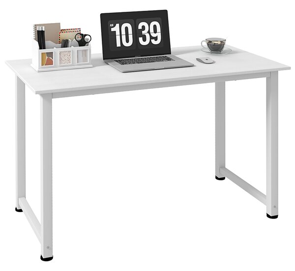 HOMCOM Birou pentru Computer cu Picioare Reglabile, 120x60x76 cm, Alb | Aosom Romania