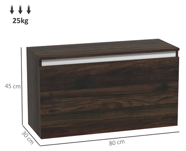 HOMCOM Noptiera Suspendată cu Montare pe Perete și Sertar de Depozitare, 80x30x45 cm, Maro | Aosom Romania
