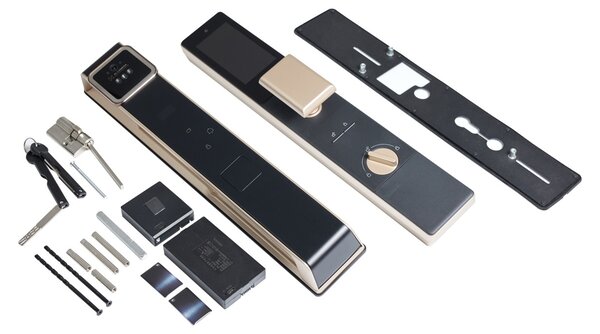 Mâner smart Vetrolock cu cameră, recunoaștere facială, scanare palmă, amprentă, cod, card și Wi-Fi, negru