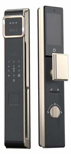 Mâner smart Vetrolock cu cameră, recunoaștere facială, scanare palmă, amprentă, cod, card și Wi-Fi, negru