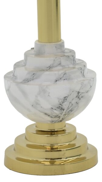 Masuta laterala Cogent marmura gri si metal auriu 41x41x44 cm
