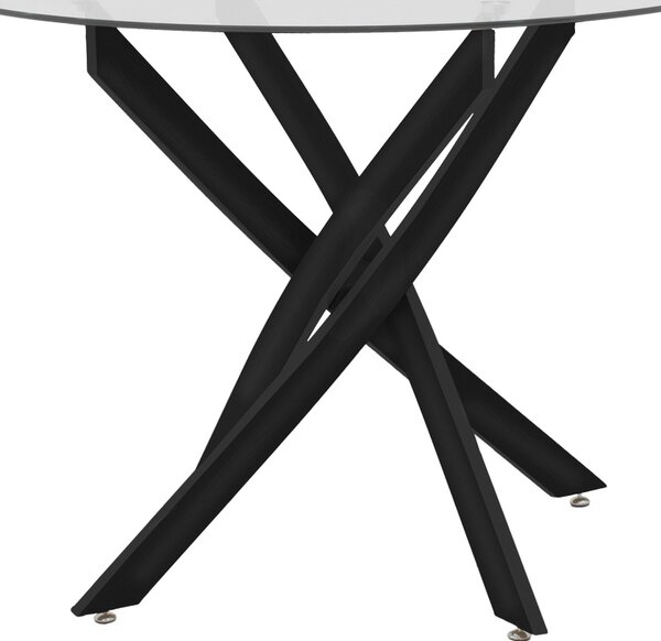 Masuta de cafea Antoro blat din sticla si picioare din metal negru 80x80x75 cm