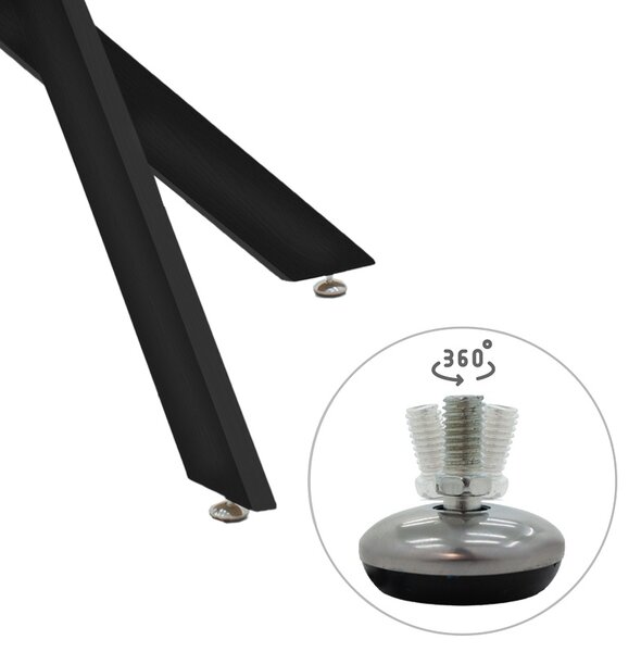 Masuta de cafea Antoro blat din sticla si picioare din metal negru 80x80x75 cm