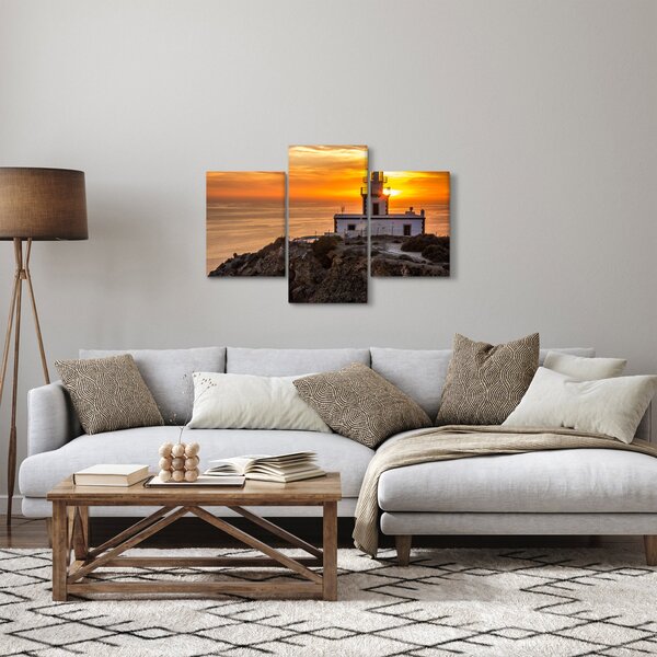 Tablou cu far în apus de soare (90x60 cm)