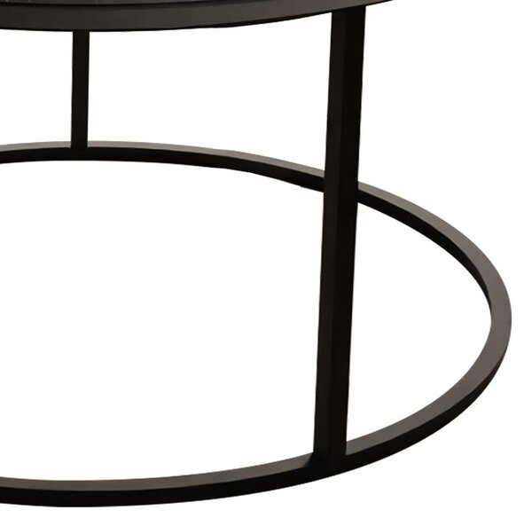 Masuta de cafea Drion marmura neagra melamina metal negru 60x60x40 cm