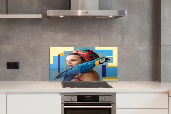 Panouri de sticlă Macaw pe umăr