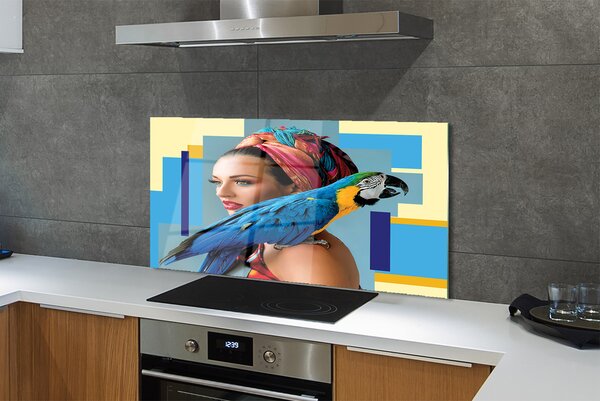 Panouri de sticlă Macaw pe umăr