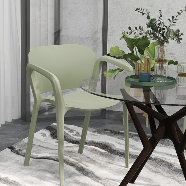 Outsunny Set de 4 Scaune Suprapozabile pentru Grădină, 60x56x75 cm, Verde | Aosom Romania