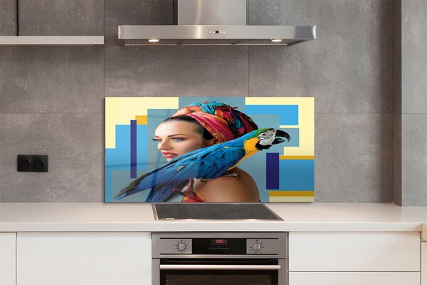 Panouri de sticlă Macaw pe umăr