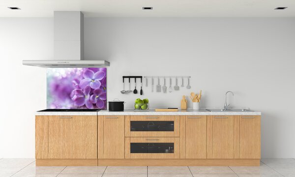 Panou sticla securizata bucatarie flori de liliac