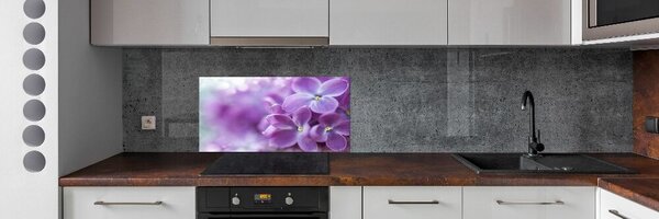 Panou sticla securizata bucatarie flori de liliac
