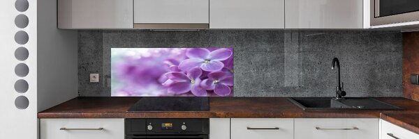 Panou sticla securizata bucatarie flori de liliac