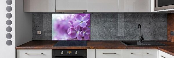 Panou sticla securizata bucatarie flori de liliac