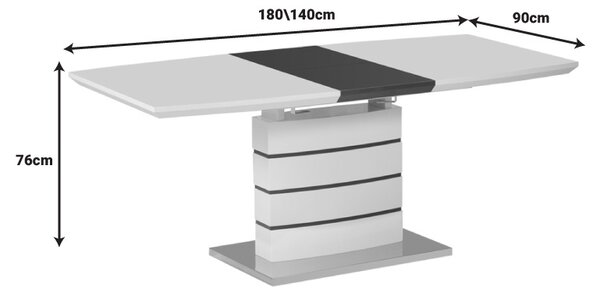 Masa extensibila Darsile gri antracit mdf 140x90x76 cm
