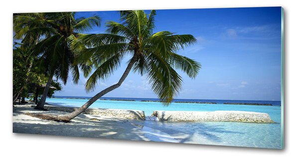 Sticlă pentru bucătărie plaja tropicala