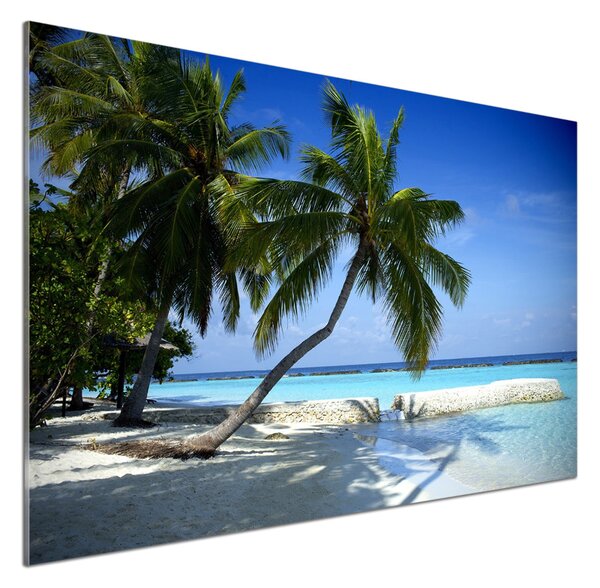Sticlă pentru bucătărie plaja tropicala