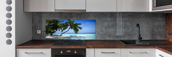 Sticlă pentru bucătărie plaja tropicala